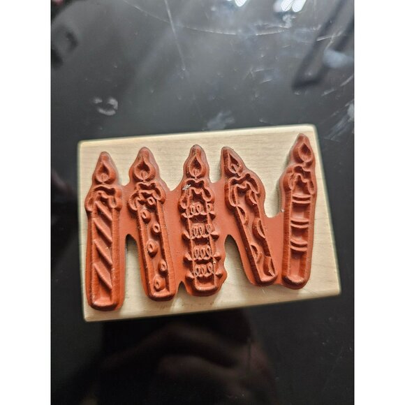 Morning Star Rubber Stamp Birthday 5 Festive Candles Wooden Block Crafting DIY - Picture 3 of 5